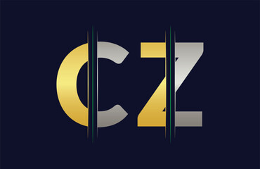 Unique CZ letter logo Icon vector template. - obrazy, fototapety, plakaty