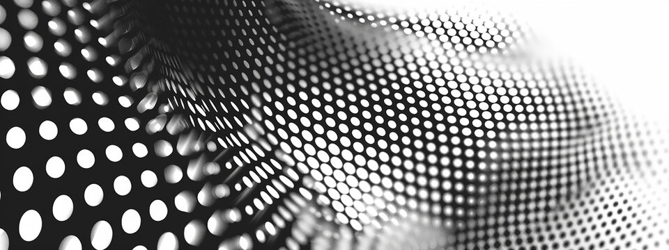 Monochrome printing raster, abstract vector halftone background