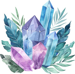 Crystals Watercolor - 771408506