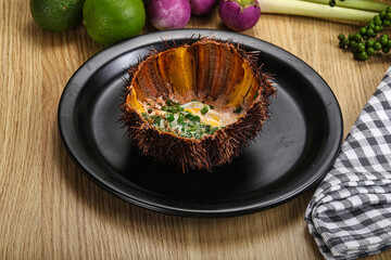 Grilled Sea Urchin with egg