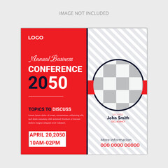 Annual Business Conference live webinar banner invitation and social media post template.