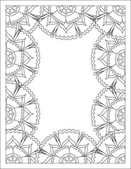 Beautiful Zentangle Doodle Floral Borders set for print on product or adult coloring book, coloring page. Vector illustration. Seamless background in vector with doodles, flowers, and paisley.