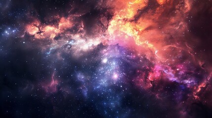 Fototapeta na wymiar Nebula with vibrant space galaxy cloud.