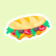 Modern Flat Stickers Depicting Toastie 

