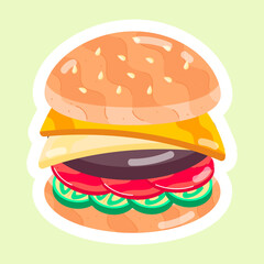 Handy Flat Stickers Depicting Junk Food