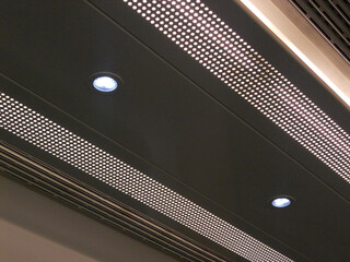 Close Up of LED Lighting on Luggage Racks of Public Transport