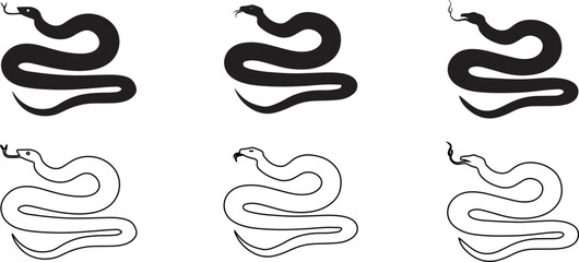 Snake silhouette. Isolated snake on png background - obrazy, fototapety, plakaty