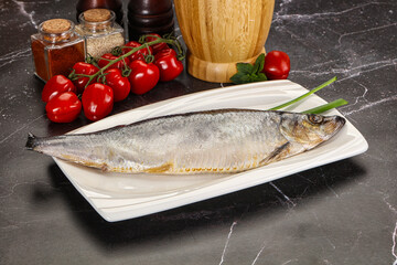 Whole raw salted herring fish