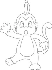 Monkey Banana Balancing Animal Vector Graphic Art Illustration
