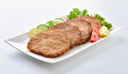 Chicken Chapli kebab or chapli kabab is a Pashtun-style minced kebab, usually made from ground beef, mutton or chicken with various spices in the shape of a patty. 