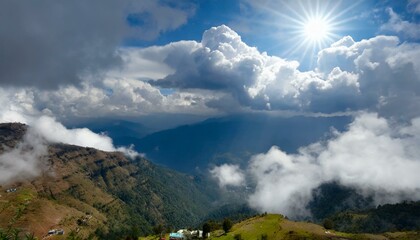 clouds in the mountains