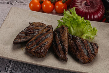 Grilled diet beef liver steak