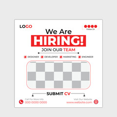 We are hiring job vacancy web banner and social media post