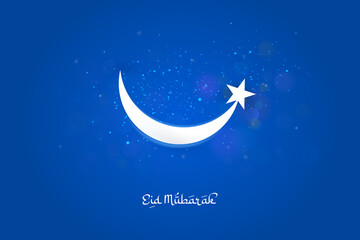 Obraz na płótnie Canvas Eid mubarak or ramadan kareem. Happy Eid tex with Mosque Moon and arabic pattern background.