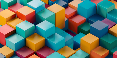 Abstract rainbow cubic background 