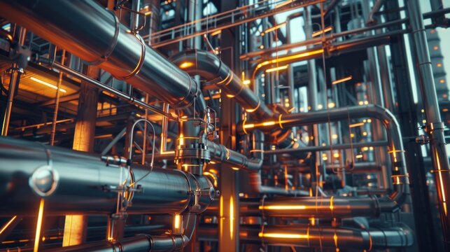 industrial factory pipe installation images AI generated images