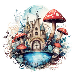 Storybook Dreams- An Adventure in Wonderland on transparent background 