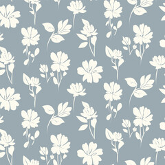 Trendy white Floral pattern seamless trendy. Vector illustration