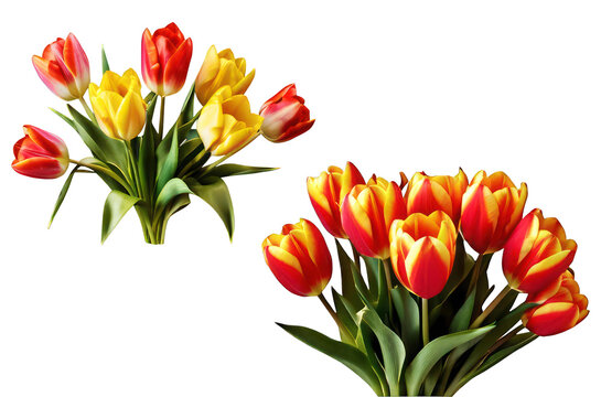 Tulpen Stock Photo, red and yellow tulips