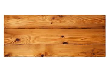 Wooden plank isolated on transparent or white background