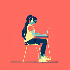 illustration of a person sitting on a chair
