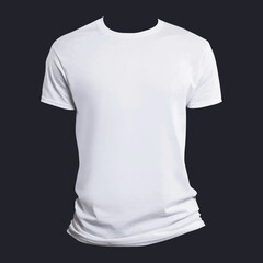 T-Shirt Mockup with Short Sleeves Isolated on Monochrome Background