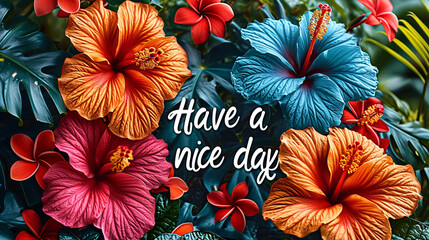 Have a nice day text on the flowers