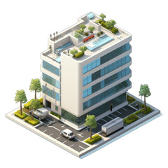 Isometric view of modern building