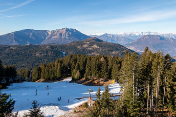 the ski slopes and mountains of Lavarone in the Alpe Cimbra area.