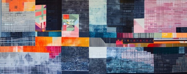 Tech Inspired Tapestry Vibrant Geometric Patterns Woven by a Solution Architect s