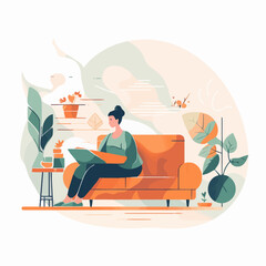 person sitting on a chair and drinking coffee