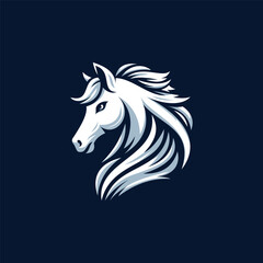 A sleek horse head logo design, exuding elegance and strength, perfect for equestrian businesses