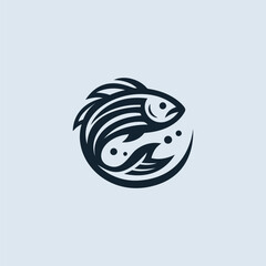 Clean and professional fish logo design in vector