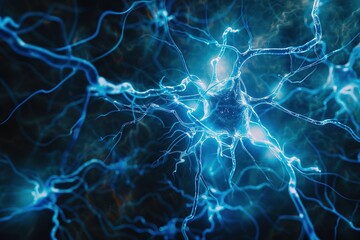Neural Circuitry: Azure-Glowing Electric Branches of the Nervous System