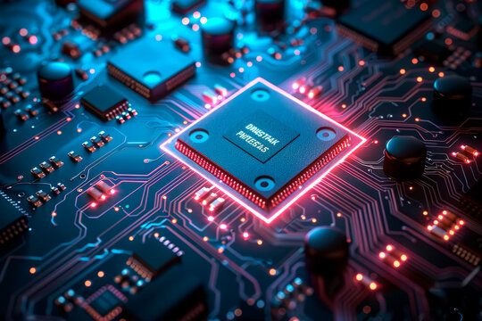 Central processing unit CPU computer server motherboard socket computer components isolated on background