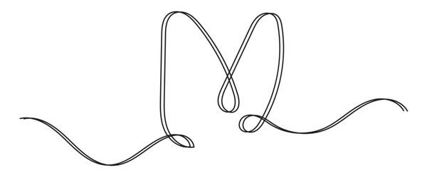 Easter bunny ears continuous one line drawing. Rabbit simple image. Minimalist vector illustration.