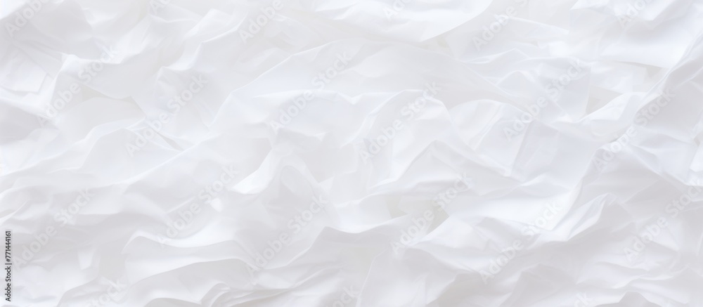 Wall mural a detailed closeup of a white cloth texture resembling fresh snow, with a freezing pattern that look