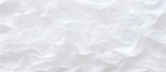 A detailed closeup of a white cloth texture resembling fresh snow, with a freezing pattern that looks like cumulus clouds. The transparent material could be plastic or linens