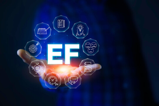 EF (Executive Functions), EF icon at hand. Young children's brain skills It plays an important role in other skills such Working Memory, Inhibitory Control grow with quality and success in life.
