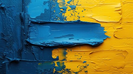 texture of rough brush strokes in yellow and blue color