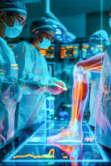 Fototapeta premium Surgeons Perform Augmented Reality-Assisted Operation