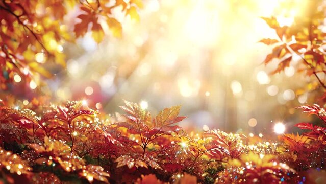 autumn leaves looping 4k video background