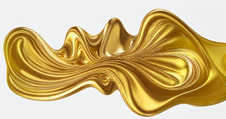 3d fluid twisted abstract metallic shape or melted chrome liquid metal shape.