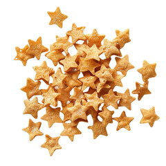 Star-shaped cereal, transparent background, isolated image, generative AI