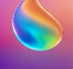 Holographic fluid liquid drop illustration. colorful background - 771450368