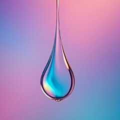 Holographic fluid liquid drop illustration. colorful background - 771450371