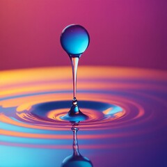Holographic fluid liquid drop illustration. colorful background - 771450373