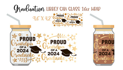 Printable Full wrap for libby class can. A pattern with Graduate symbols - 771451374