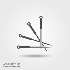 Acupuncture icon. Chinese needle alternative medicine and treatment symbol.