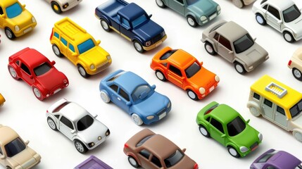 3D puffy different and beautiful stickers of cars for children on white background